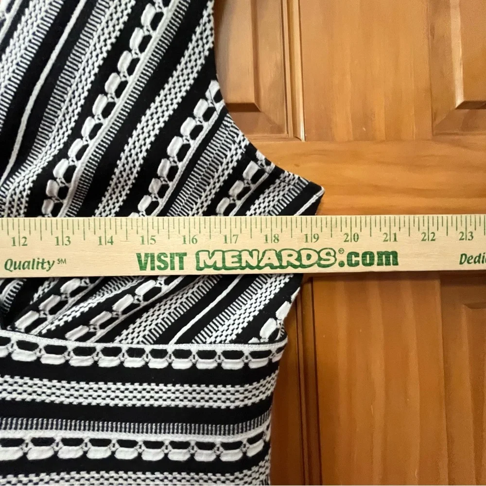 Anthropologie Vanessa Virginia Black and White Faux Wrap Peplum Tank Top - Picture 9 of 11